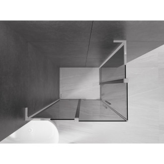 Mexen Velar L Duo posuvný sprchový kout 90 x 80 cm, grafit, chrom - 871-090-080-02-43-01