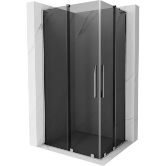 Mexen Velar L Duo posuvný sprchovací kút 100 x 90 cm, grafit, chróm - 871-100-090-02-43-01