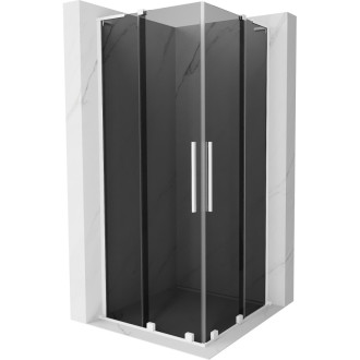 Mexen Velar L Duo posuvný sprchovací kút 80 x 80 cm, grafit, biela - 871-080-080-02-43-20