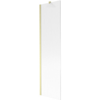 Vaňová zástena Mexen Next s jedným krídlom 50 x 150 cm, pruhy, kartáčované zlato - 895-050-000-00-09-55