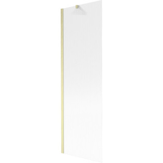 Vaňová zástena Mexen Next s jedným krídlom 60 x 150 cm, pruhy, kartáčované zlato - 895-060-000-00-09-55