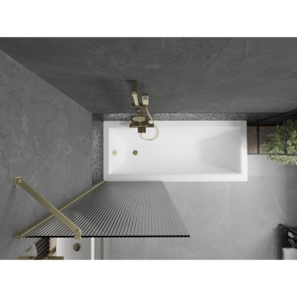 Vanová zástěna Mexen Next s jedním křídlem 70 x 150 cm, pruhy, kartáčované zlato - 895-070-000-00-09-55