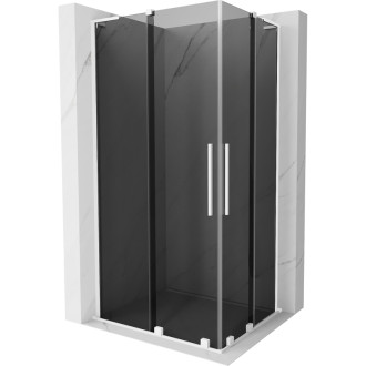 Mexen Velar L Duo posuvný sprchovací kút 90 x 80 cm, grafit, biela - 871-090-080-02-43-20