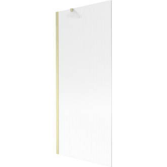 Vaňová zástena Mexen Next s jedným krídlom 80 x 150 cm, pruhy, kartáčované zlato - 895-080-000-00-09-55
