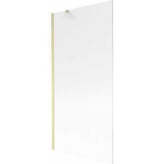 Vaňová zástena Mexen Next s jedným krídlom 90 x 150 cm, pruhy, kartáčované zlato - 895-090-000-00-09-55