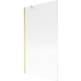 Vaňová zástena Mexen Next s jedným krídlom 100 x 150 cm, pruhy, kartáčované zlato - 895-100-000-00-09-55