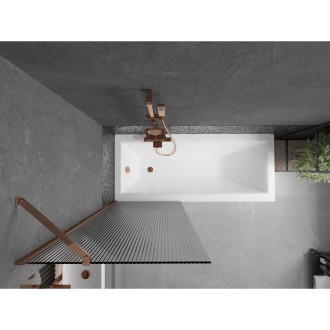 Vanová zástěna Mexen Next s jedním křídlem 70 x 150 cm, pruhy, růžové zlato - 895-070-000-00-09-60