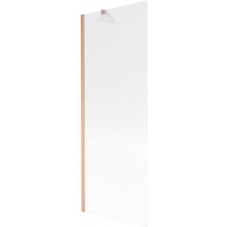 Vaňová zástena Mexen Next s jedným krídlom 70 x 150 cm, pruhy, kartáčovaná meď - 895-070-000-00-09-65