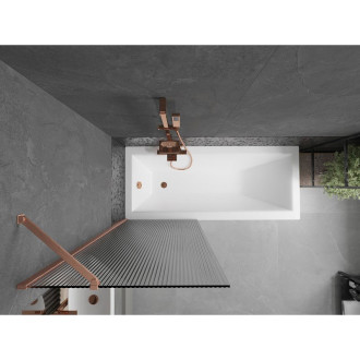 Vanová zástěna Mexen Next s jedním křídlem 70 x 150 cm, pruhy, kartáčovaná měď - 895-070-000-00-09-65