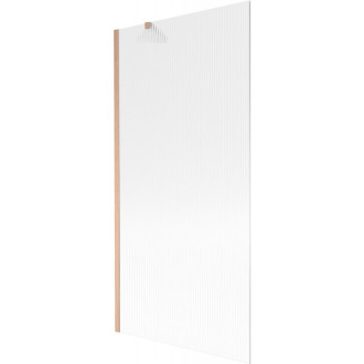 Vaňová zástena Mexen Next s jedným krídlom 90 x 150 cm, pruhy, kartáčovaná meď - 895-090-000-00-09-65