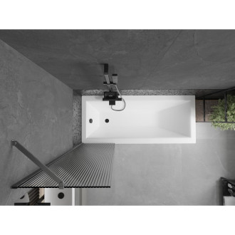 Vanová zástěna Mexen Next s jedním křídlem 50 x 150 cm, pruhy, kartáčovaná pistolově šedá - 895-050-000-00-09-66