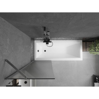 Vanová zástěna Mexen Next s jedním křídlem 60 x 150 cm, pruhy, kartáčovaná pistolově šedá - 895-060-000-00-09-66