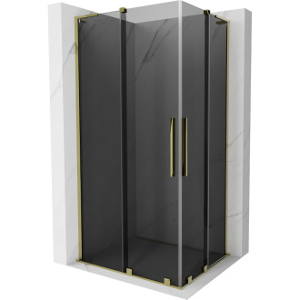 Mexen Velar L Duo posuvný sprchovací kút 90 x 80 cm, grafit, zlatá - 871-090-080-02-43-50