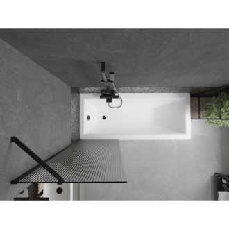 Vanová zástěna Mexen Next s jedním křídlem 60 x 150 cm, pruhy, černá - 895-060-000-00-09-70