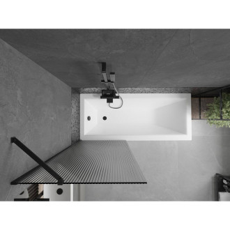 Vanová zástěna Mexen Next s jedním křídlem 70 x 150 cm, pruhy, černá - 895-070-000-00-09-70