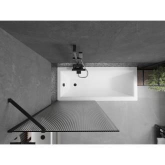 Vanová zástěna Mexen Next s jedním křídlem 80 x 150 cm, pruhy, černá - 895-080-000-00-09-70