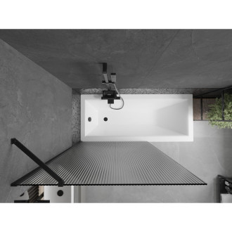 Vanová zástěna Mexen Next s jedním křídlem 100 x 150 cm, pruhy, černá - 895-100-000-00-09-70