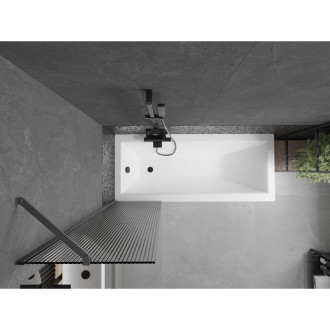 Vanová zástěna Mexen Next s jedním křídlem 50 x 150 cm, pruhy, stříbrná - 895-050-000-00-09-95