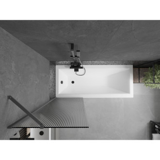 Vanová zástěna Mexen Next s jedním křídlem 60 x 150 cm, pruhy, stříbrná - 895-060-000-00-09-95