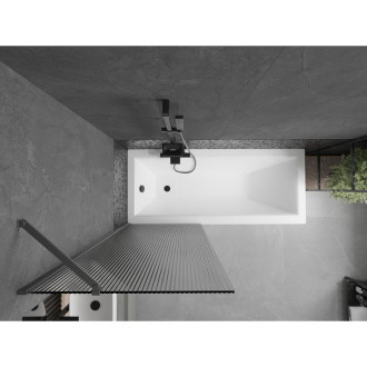 Vanová zástěna Mexen Next s jedním křídlem 70 x 150 cm, pruhy, stříbrná - 895-070-000-00-09-95