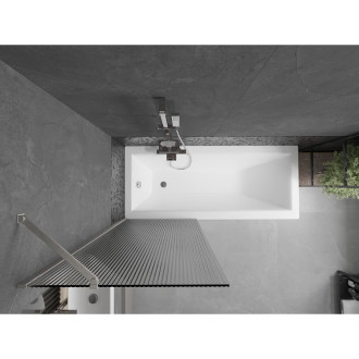 Vanová zástěna Mexen Next s jedním křídlem 70 x 150 cm, pruhy, kartáčovaný nikl - 895-070-000-00-09-97