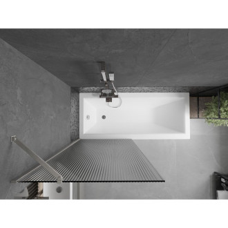 Vaňová zástena Mexen Next s jedným krídlom 80 x 150 cm, pruhy, kartáčovaný nikel - 895-080-000-00-09-97