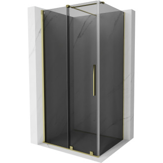 Mexen Velar posuvný sprchový kout 100 x 90 cm, grafit, zlatý - 871-100-090-41-50