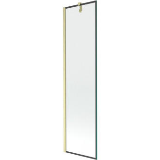 Vaňová zástena Mexen Next s jedným krídlom 50 x 150 cm, čierny rám, kartáčované zlato - 895-050-000-00-70-55