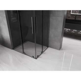 Mexen Velar L Duo posuvný sprchový kout 100 x 90 cm, grafit, kartáčovaná pistolově šedá - 871-100-090-02-43-66