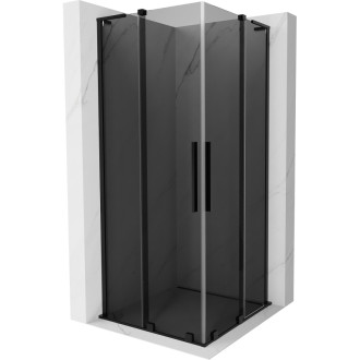 Mexen Velar L Duo posuvný sprchovací kút 90 x 90 cm, grafit, čierna - 871-090-090-02-43-70