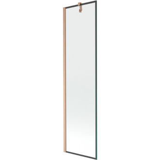 Vaňová zástena Mexen Next s jedným krídlom 50 x 150 cm, čierny rám, kartáčovaná meď - 895-050-000-00-70-65