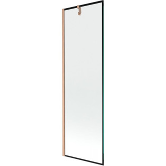 Vaňová zástena Mexen Next s jedným krídlom 60 x 150 cm, čierny rám, kartáčovaná meď - 895-060-000-00-70-65