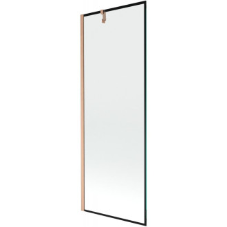 Vaňová zástena Mexen Next s jedným krídlom 70 x 150 cm, čierny rám, kartáčovaná meď - 895-070-000-00-70-65