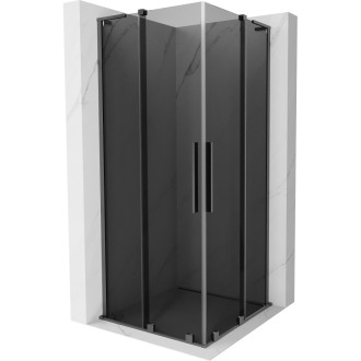 Mexen Velar L Duo posuvný sprchovací kút 80 x 80 cm, grafit, strieborná - 871-080-080-02-43-95