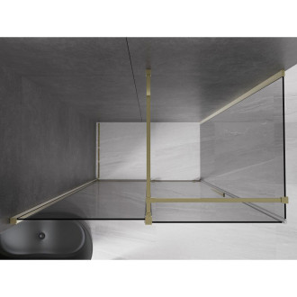 Posuvný sprchový kout Mexen Velar 160 x 80 cm, grafit, zlatá - 871-160-080-41-50