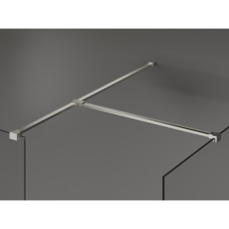 Mexen Kioto Sprchová zástena 110 x 70 cm, čierny rám, kartáčovaný nikel - 800-110-202-97-70-070