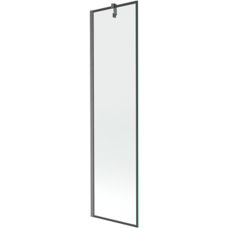 Vaňová zástena Mexen Next s jedným krídlom 50 x 150 cm, čierny rám, kartáčovaná pištoľovo sivá - 895-050-000-00-70-66