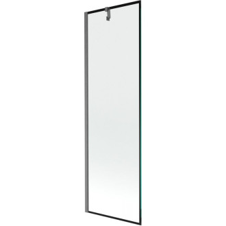 Vaňová zástena Mexen Next s jedným krídlom 60 x 150 cm, čierny rám, kartáčovaná pištoľovo sivá - 895-060-000-00-70-66