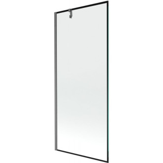 Vaňová zástena Mexen Next s jedným krídlom 80 x 150 cm, čierny rám, kartáčovaná pištoľovo sivá - 895-080-000-00-70-66