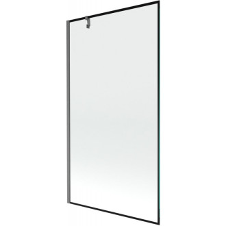 Vaňová zástena Mexen Next s jedným krídlom 100 x 150 cm, čierny rám, kartáčovaná pištoľovo sivá - 895-100-000-00-70-66