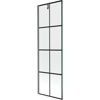 Vaňová zástena Mexen Next s jedným krídlom 60 x 150 cm, čierna kockovaná, kartáčovaná pištoľovo sivá - 895-060-000-00-77-66