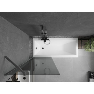 Vanová zástěna Mexen Next s jedním křídlem 70 x 150 cm, grafit, stříbrná - 895-070-000-00-40-95