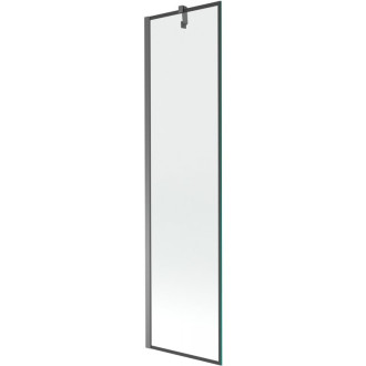 Vaňová zástena Mexen Next s jedným krídlom 50 x 150 cm, čierny rám, strieborná - 895-050-000-00-70-95