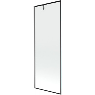 Vaňová zástena Mexen Next s jedným krídlom 70 x 150 cm, čierny rám, strieborná - 895-070-000-00-70-95