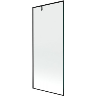 Vaňová zástena Mexen Next s jedným krídlom 80 x 150 cm, čierny rám, strieborná - 895-080-000-00-70-95
