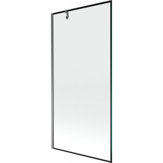 Vaňová zástena Mexen Next s jedným krídlom 90 x 150 cm, čierny rám, strieborná - 895-090-000-00-70-95