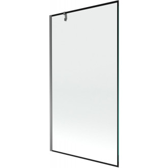 Vaňová zástena Mexen Next s jedným krídlom 100 x 150 cm, čierny rám, strieborná - 895-100-000-00-70-95