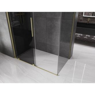 Posuvný sprchový kout Mexen Velar 150 x 85 cm, grafit, kartáčované zlato - 871-150-085-41-55