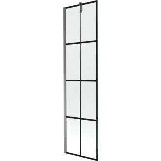 Vaňová zástena Mexen Next s jedným krídlom 50 x 150 cm, čierna mriežka, strieborná - 895-050-000-00-77-95