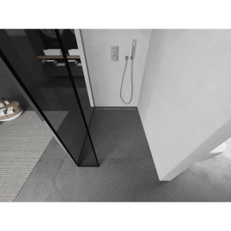 Mexen Kioto Sprchová zástena 100 x 30 cm, čierny rám, chróm - 800-100-212-01-70-030